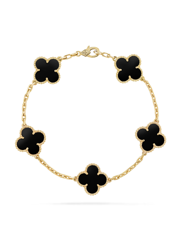 Yonca Siyah Gold Bileklik